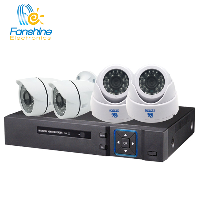2018 Fanshine Top Sell Security Camera kit AHD CCTV Camera 720P Outdoor and Indoor 4ch Security Camera Kit with UPS