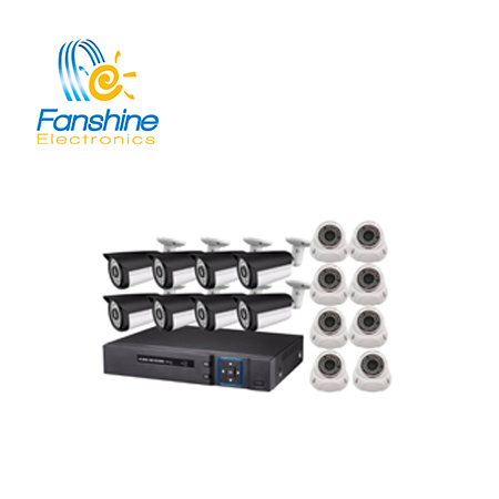 2018 Fanshine Hot Sell High Quality Camera Kit with 8pcs indoor and outdoor camera 